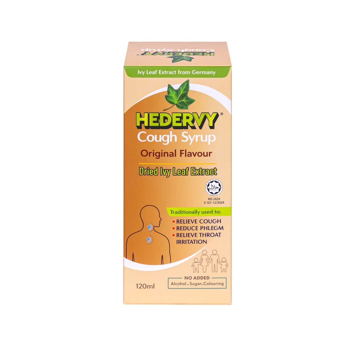 Hedervy Original Cough Syrup packshot with ivy leaf extract